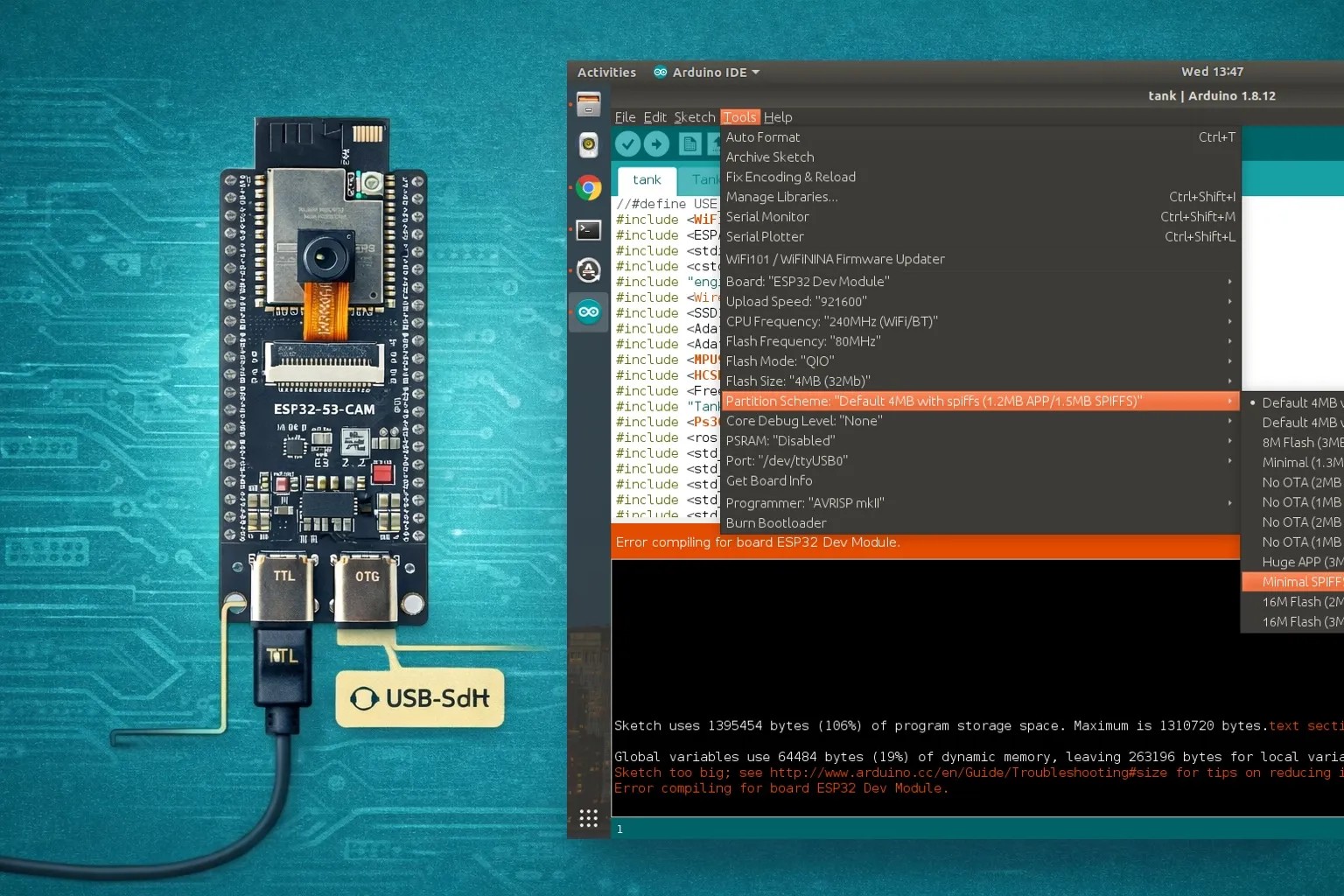 ESP32-S3-DevKitC N16R8 CAM: Bài 04 – Setup Arduino IDE v2 “đúng chuẩn” (PSRAM / Partition / USB-CDC)