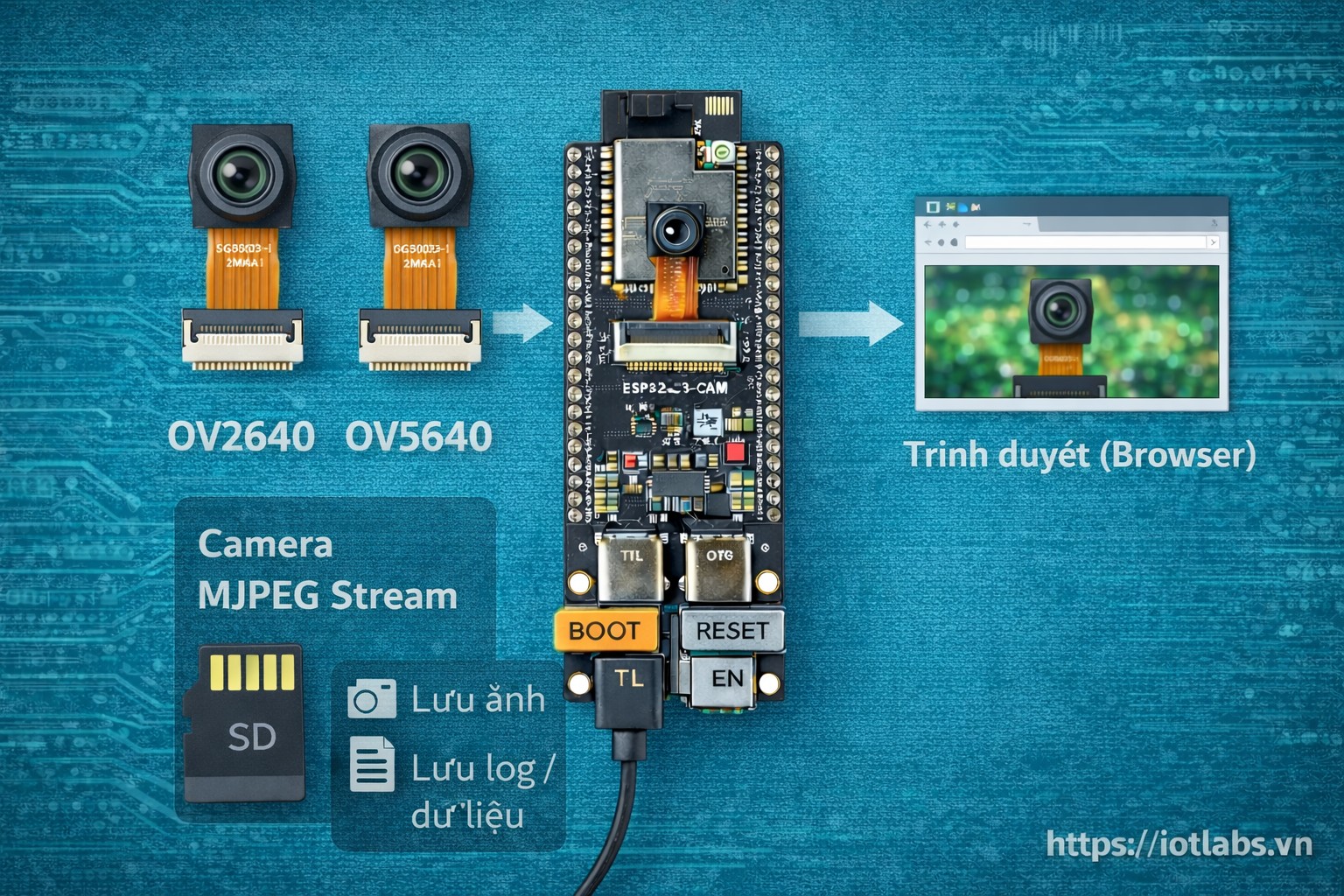 ESP32-S3-DevKitC N16R8 CAM: Bài 10 — Demo camera web server – stream ổn định, tối ưu PSRAM/heap