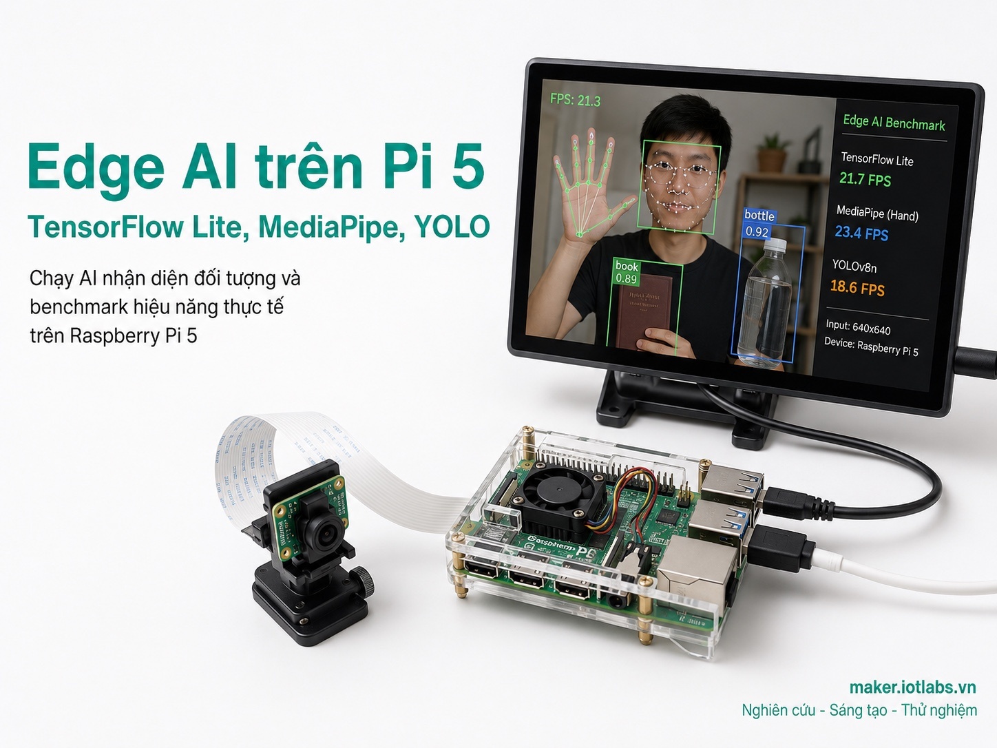 Edge AI trên Pi 5: TensorFlow Lite, MediaPipe, YOLO