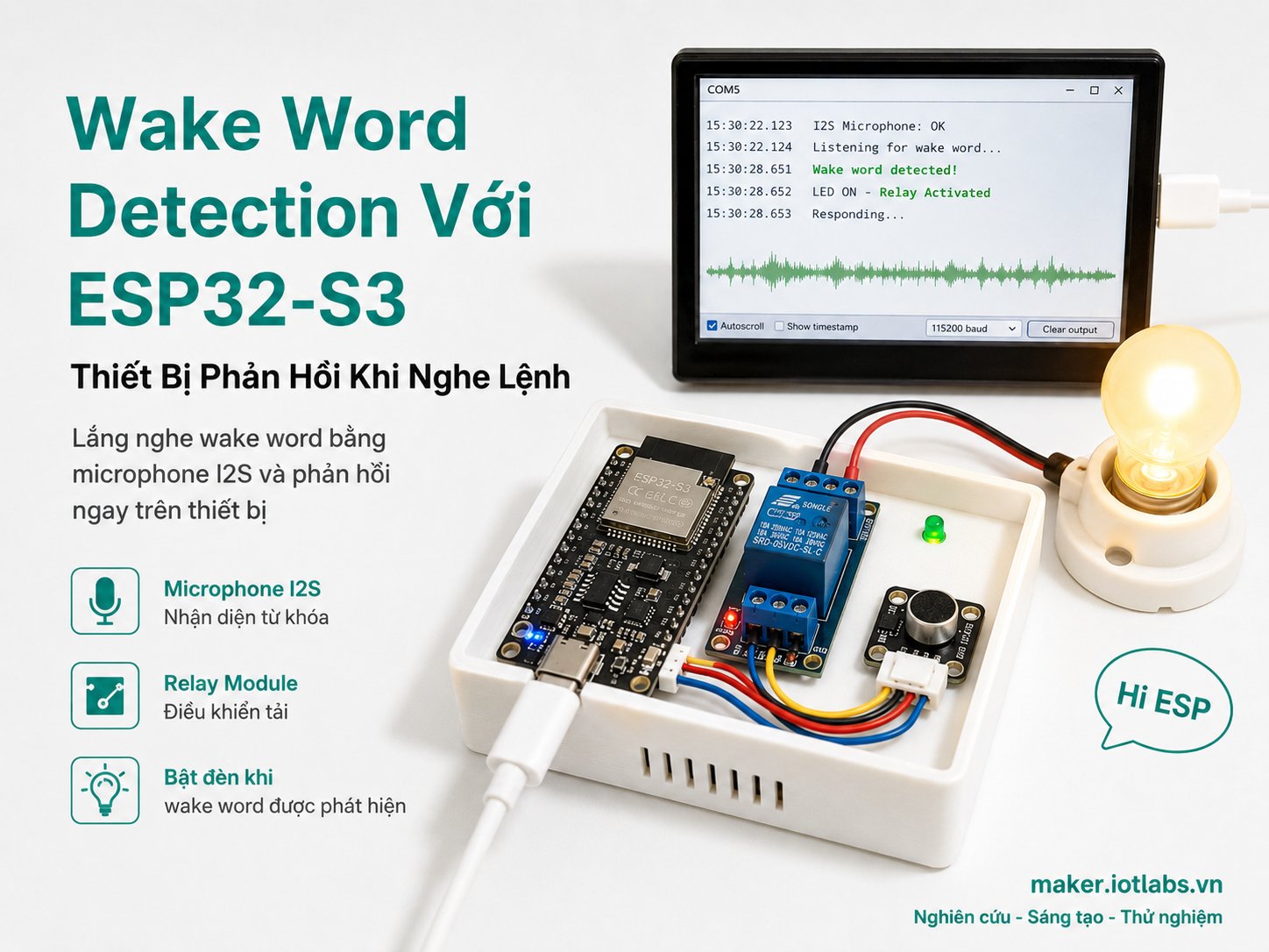 ESP32-S3 AIoT: Phát Hiện Wake Word Và Kích Hoạt Thiết Bị Thông Minh